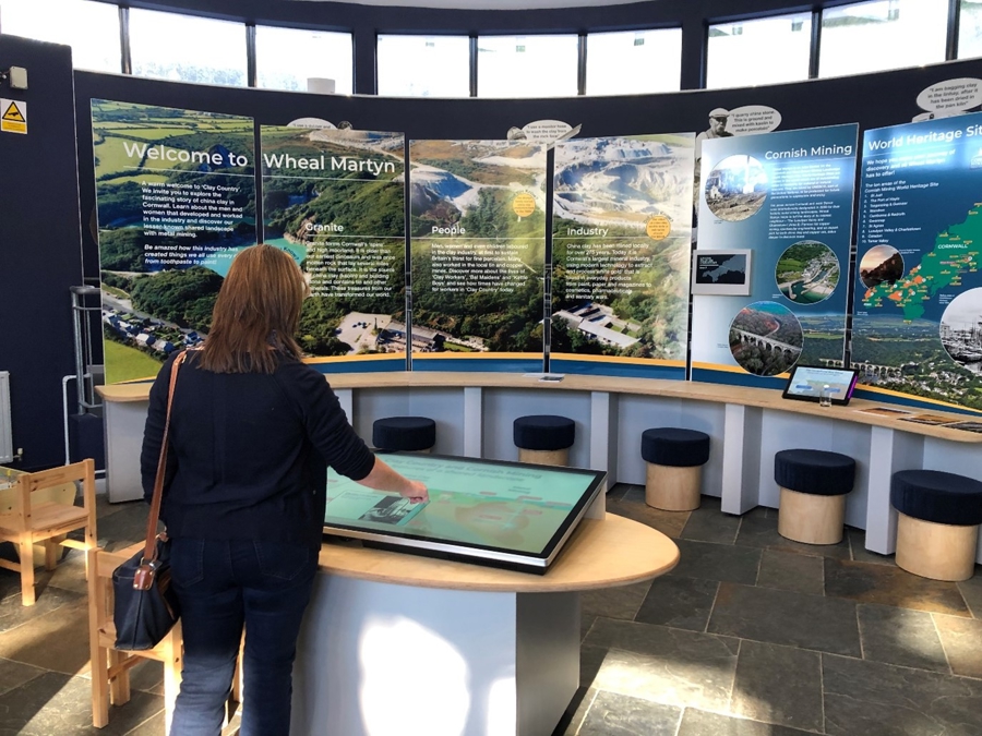Audio-visual displays bring the past to life in the transformed visitor centre at Wheal Martyn